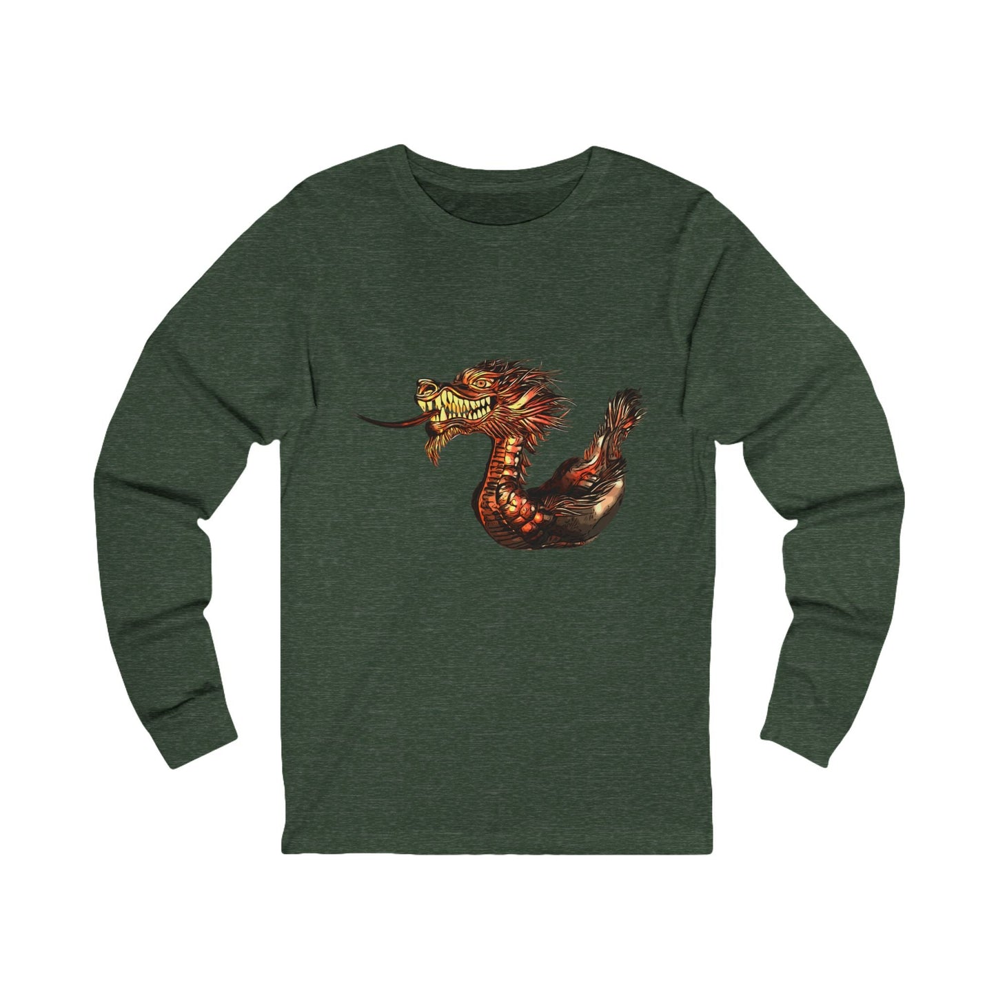 Dragon Boat Unisex Jersey Long Sleeve Tee - S / Heather Forest - Long-sleeve