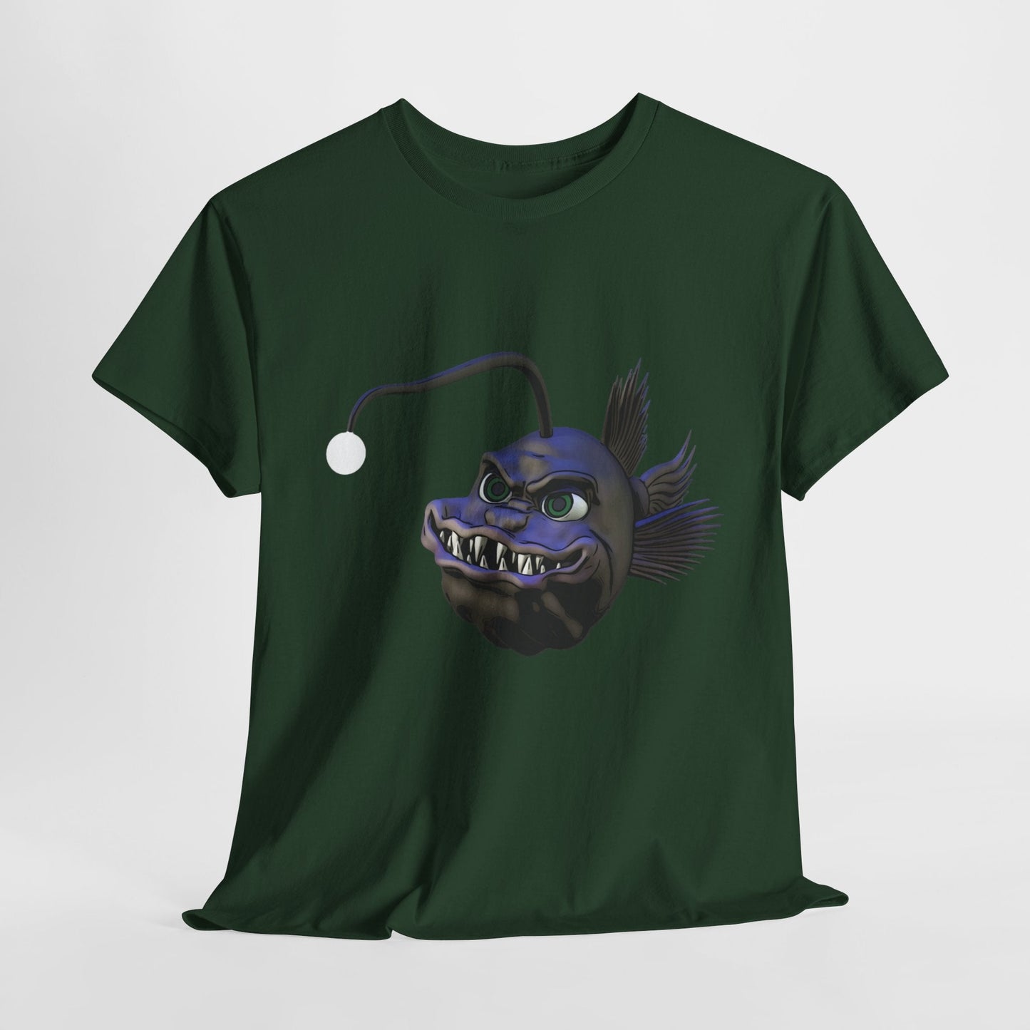 Arnie the Angler Unisex Heavy Cotton Tee - Forest Green / S - T-Shirt