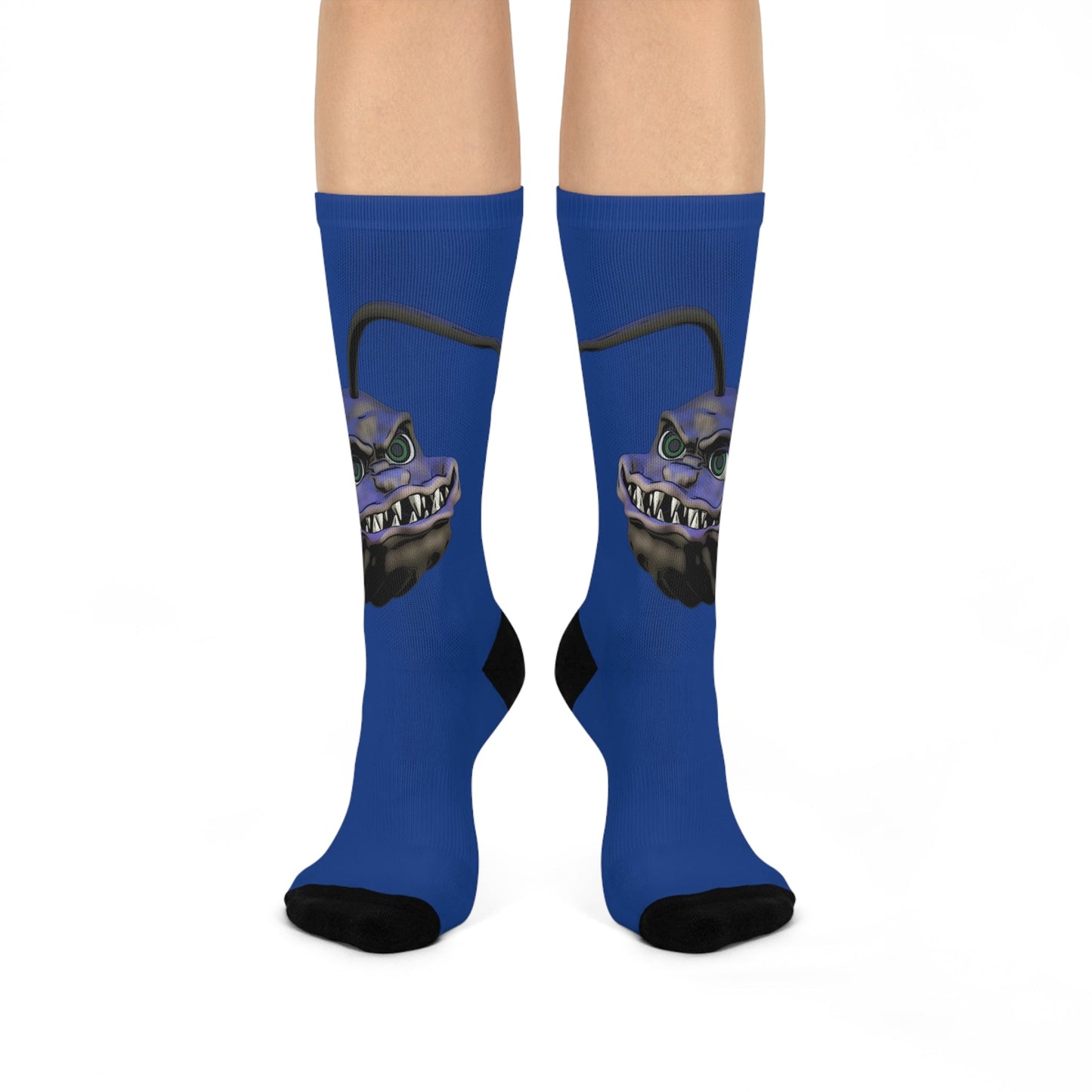 Arnie the Angler Cushioned Crew Socks - White / One size / 3/4 Crew - All Over Prints