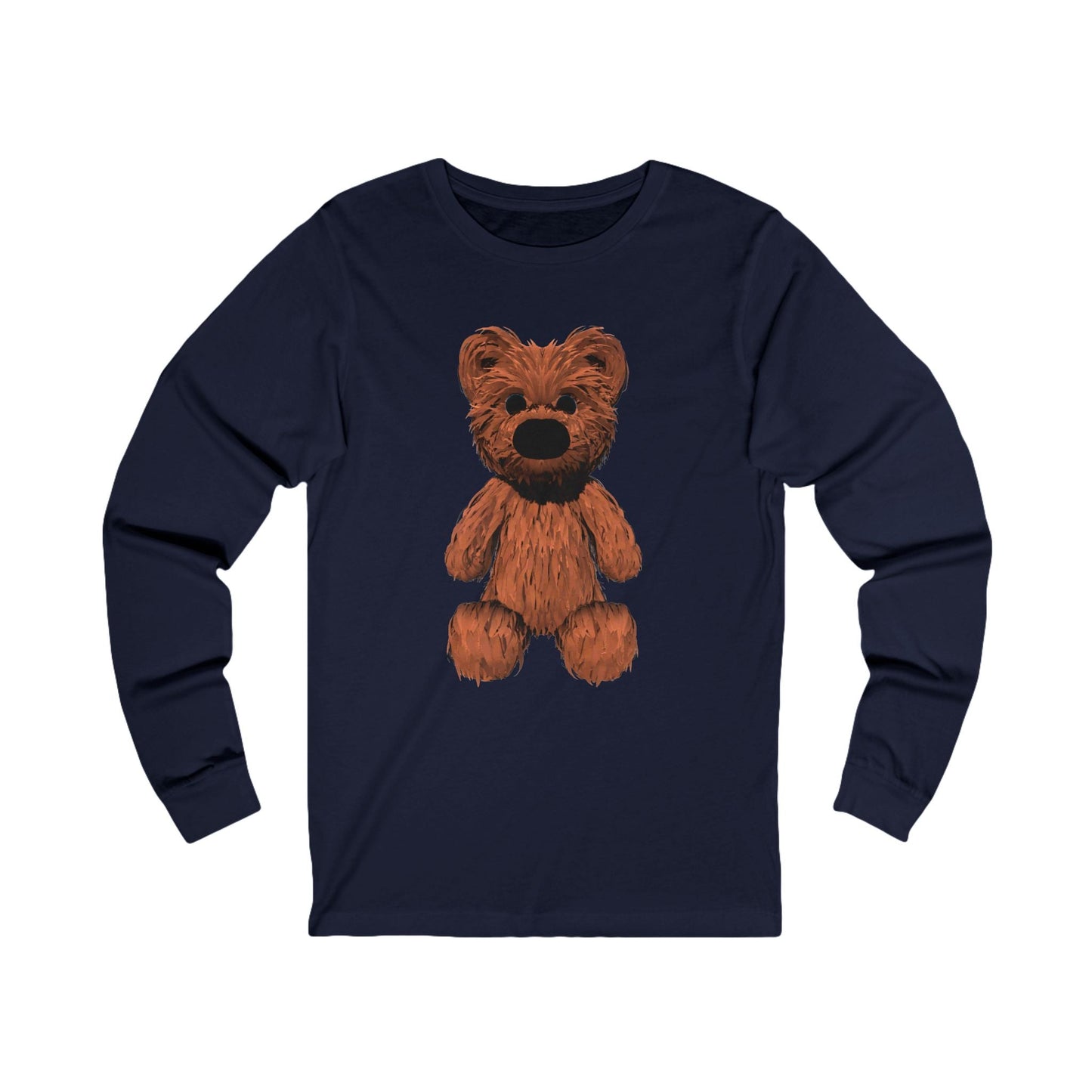 Teddy Bear Unisex Jersey Long Sleeve Tee - S / Navy - Long-sleeve