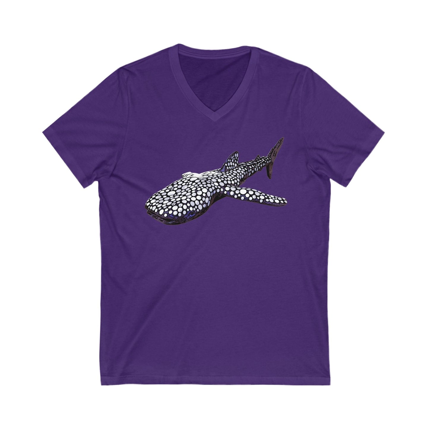 Whale Shark Short Sleeve V-Neck Tee - Team Purple / S - V-neck