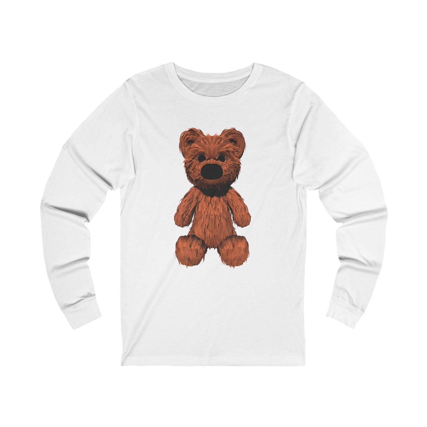 Teddy Bear Unisex Jersey Long Sleeve Tee - S / White - Long-sleeve