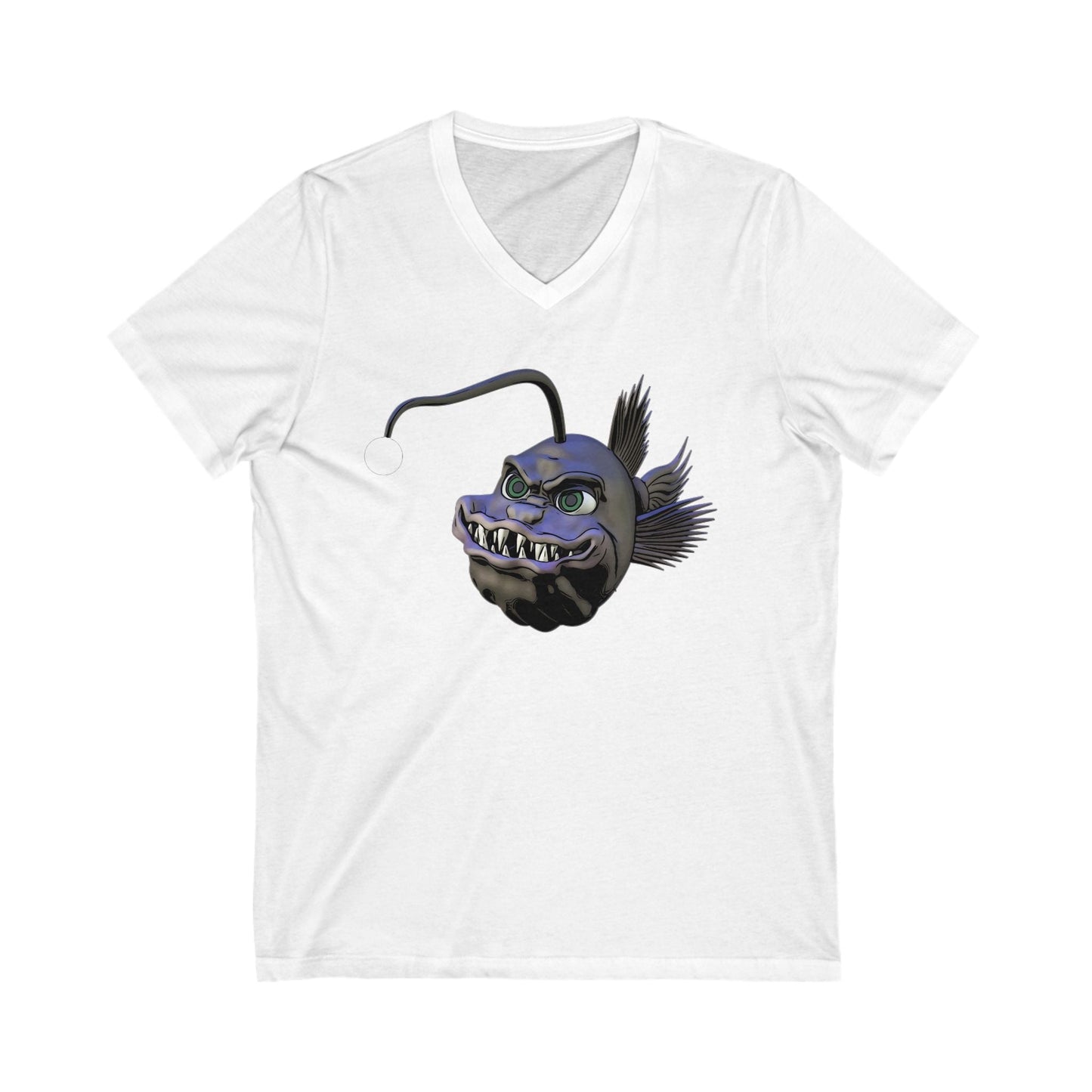 Arnie the Angler Short Sleeve V-Neck Tee - White / S - V-neck