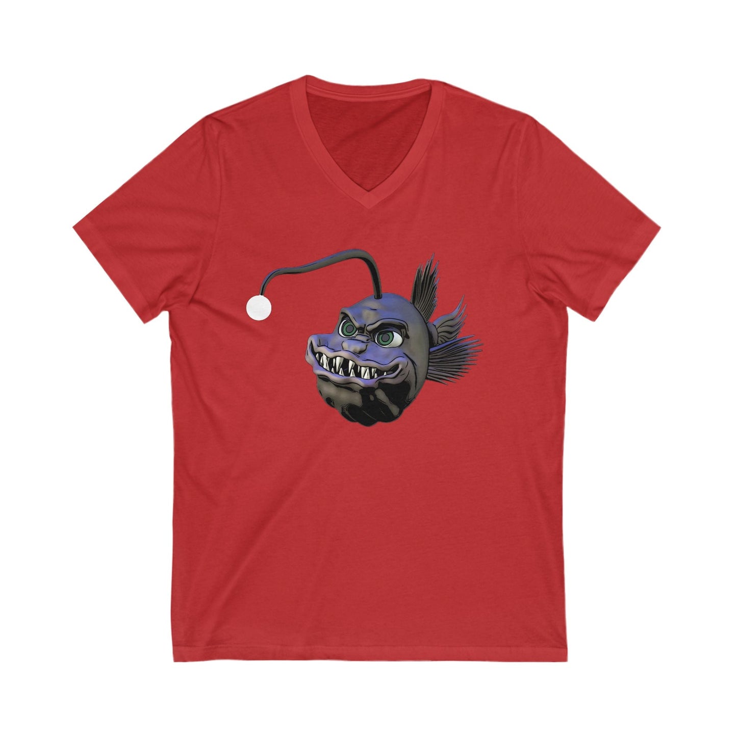 Arnie the Angler Short Sleeve V-Neck Tee - Red / S - V-neck