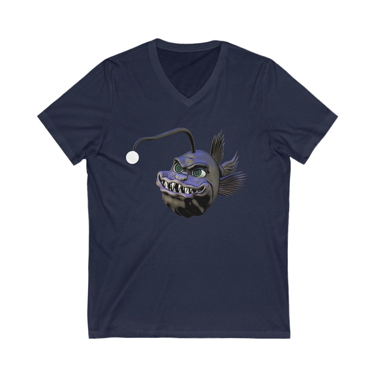 Arnie the Angler Short Sleeve V-Neck Tee - Navy / S - V-neck