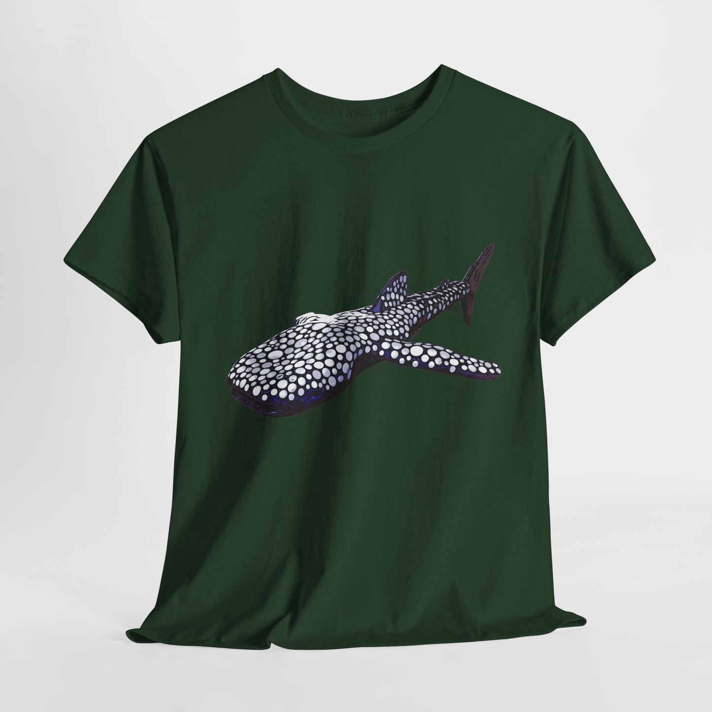 Whale Shark Unisex Heavy Cotton Tee - Forest Green / S - T-Shirt