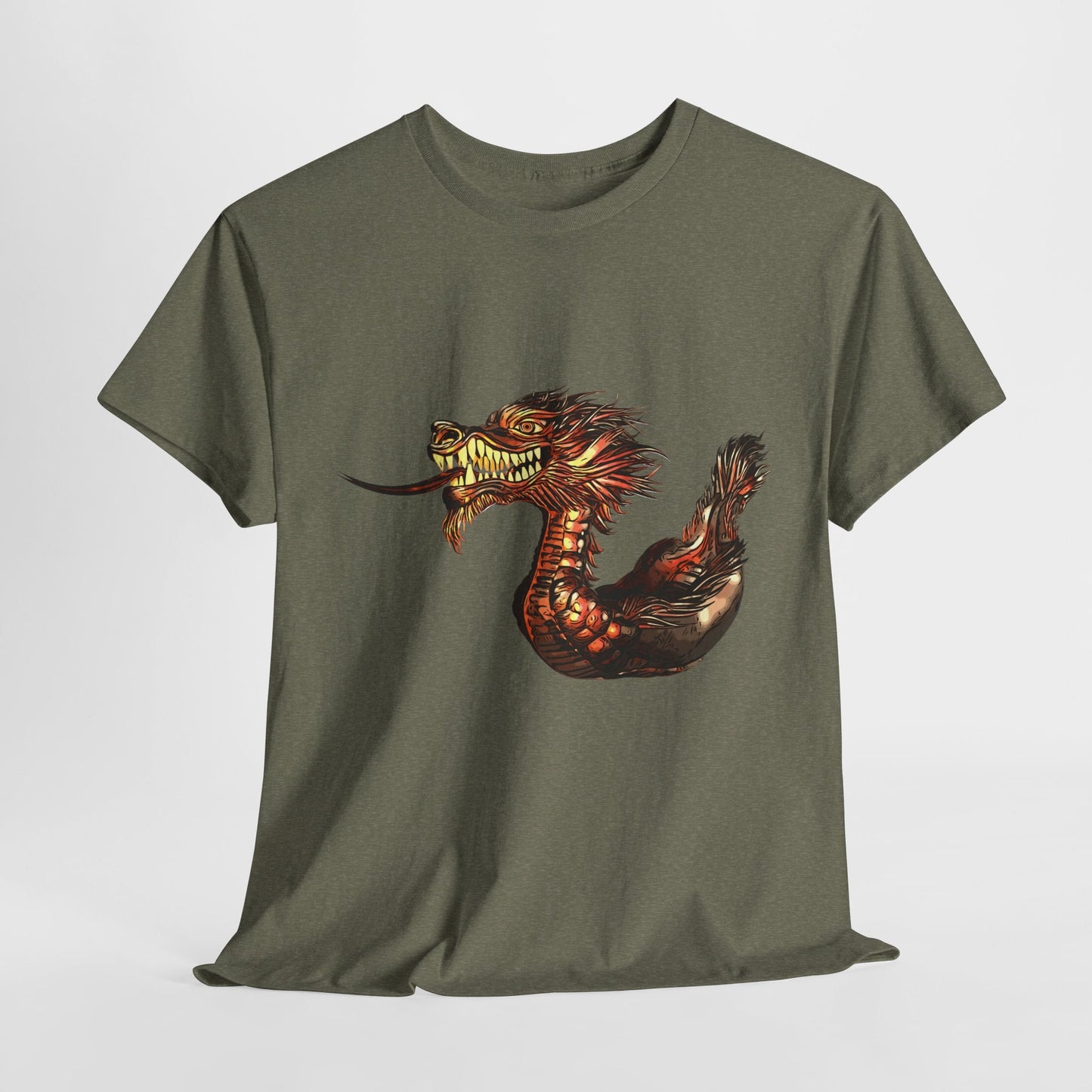 Dragon Boat Unisex Heavy Cotton Tee - Heather Military Green / S - T-Shirt