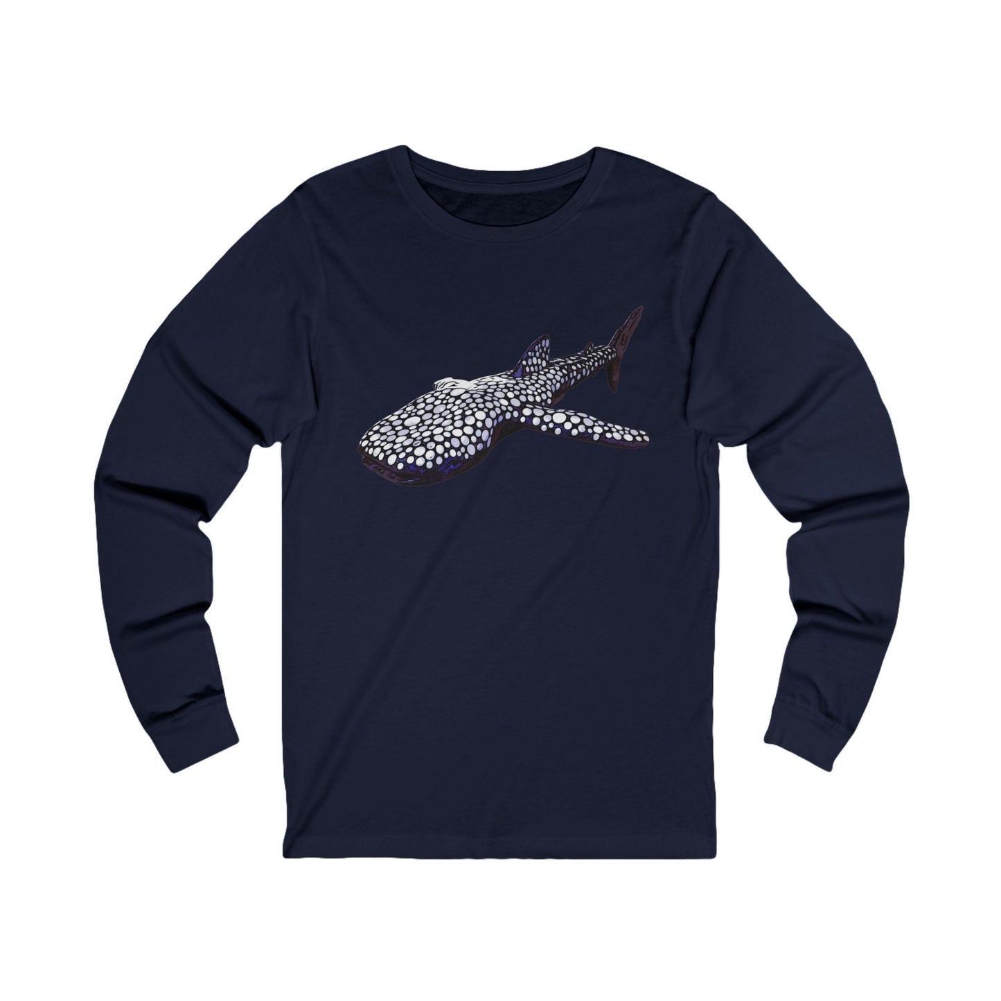 Whale Shark Unisex Jersey Long Sleeve Tee - S / Navy - Long-sleeve