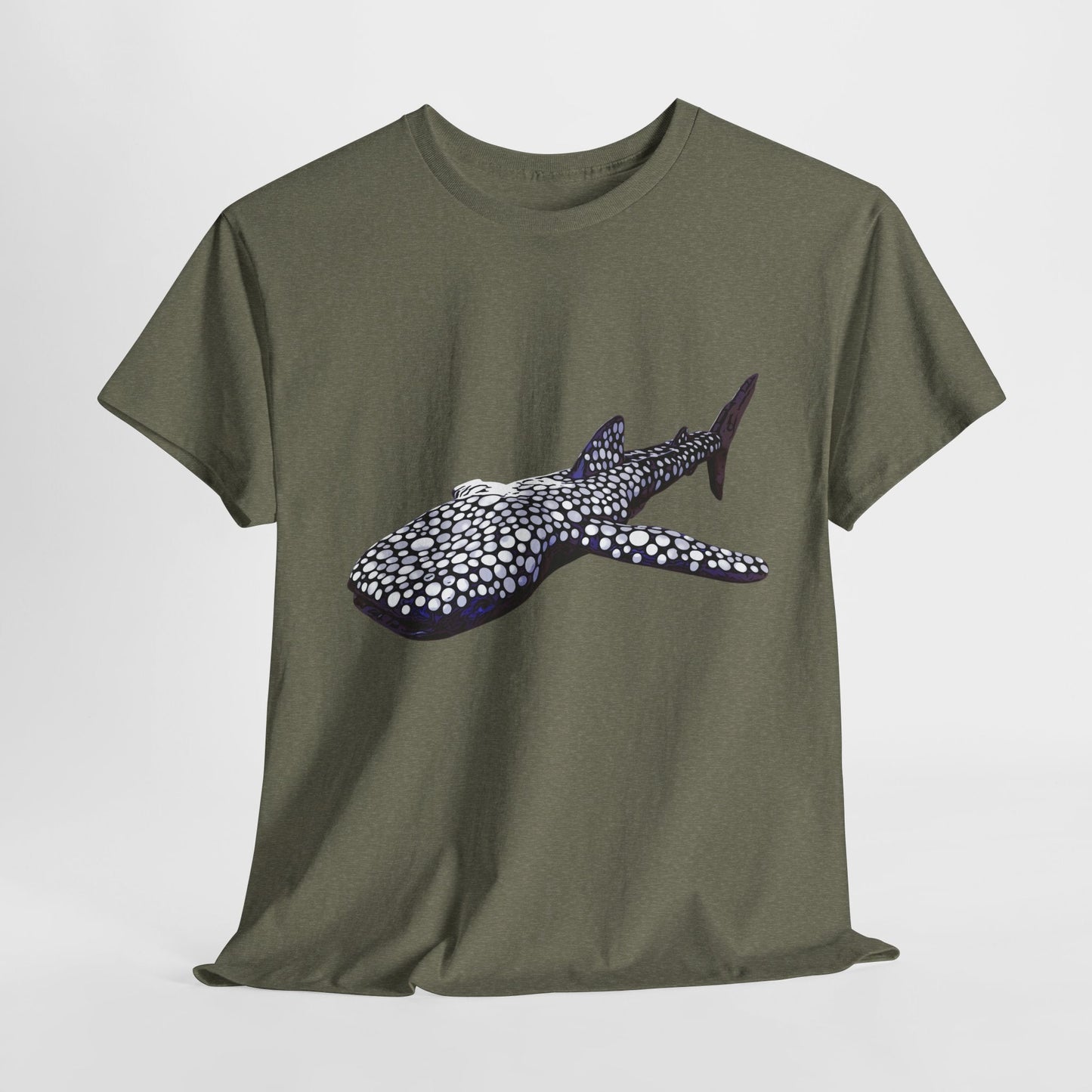 Whale Shark Unisex Heavy Cotton Tee - Heather Military Green / S - T-Shirt