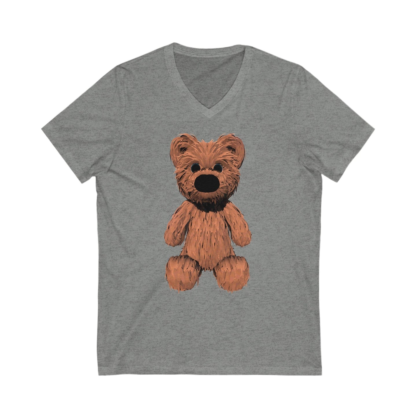 Teddy Bear Short Sleeve V-Neck Tee - Deep Heather / S - V-neck
