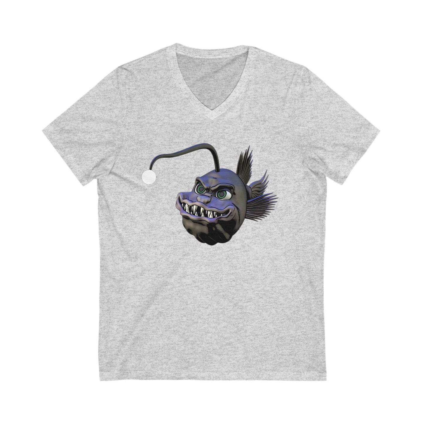 Arnie the Angler Short Sleeve V-Neck Tee - Ash / S - V-neck