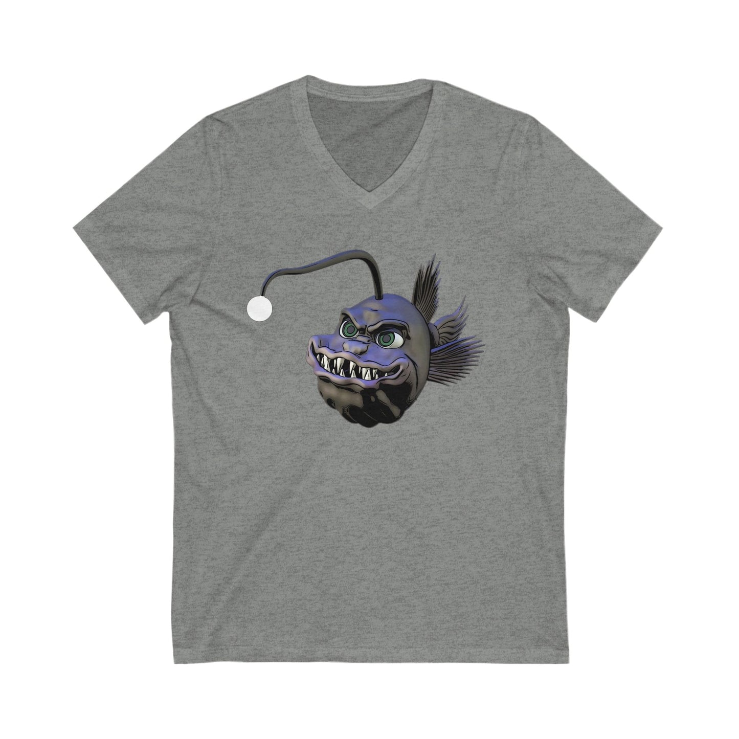 Arnie the Angler Short Sleeve V-Neck Tee - Deep Heather / S - V-neck