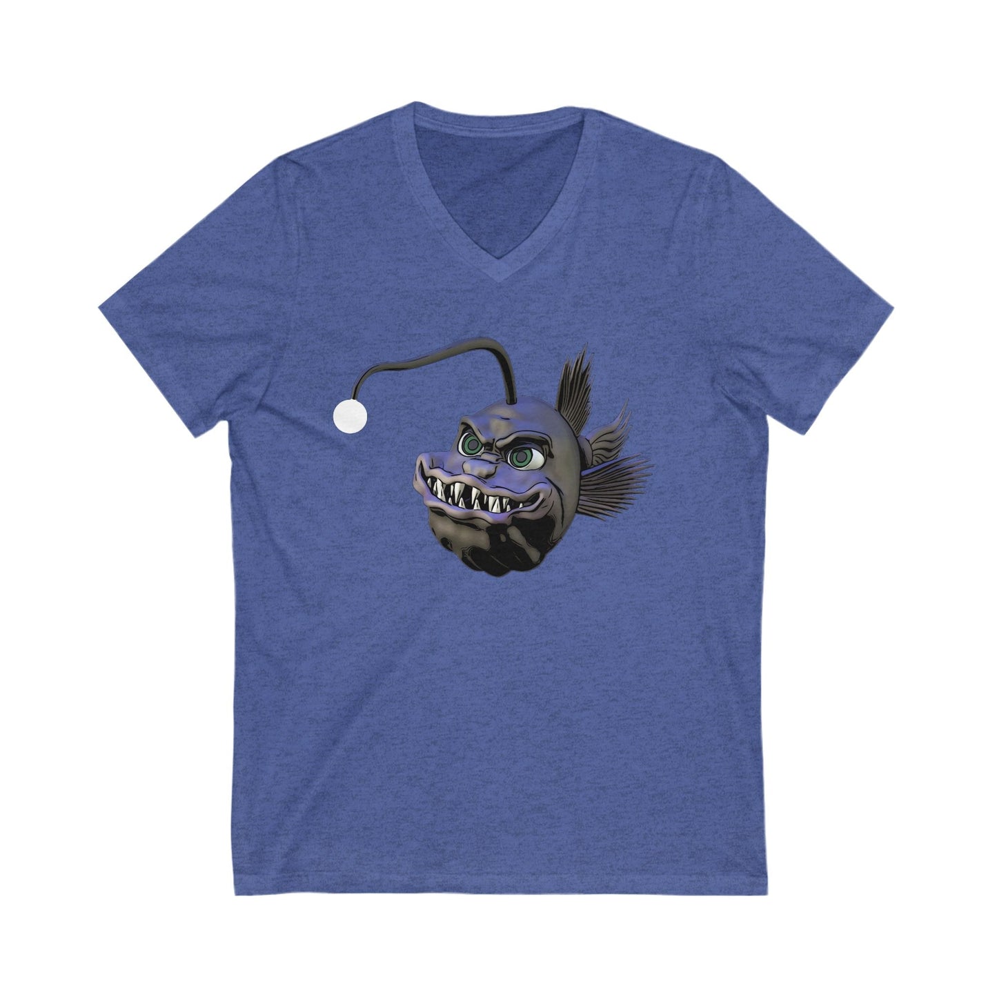 Arnie the Angler Short Sleeve V-Neck Tee - Heather True Royal / S - V-neck