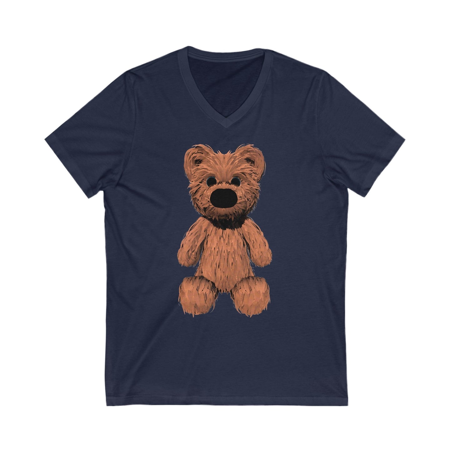 Teddy Bear Short Sleeve V-Neck Tee - Navy / S - V-neck