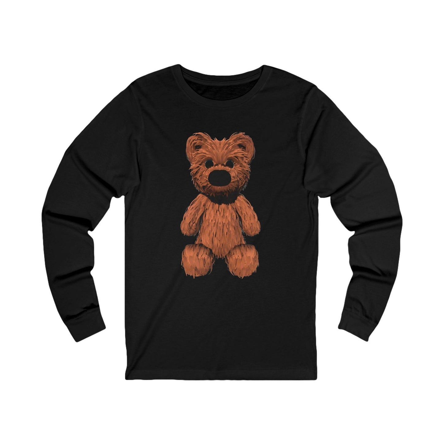 Teddy Bear Unisex Jersey Long Sleeve Tee - S / Black - Long-sleeve