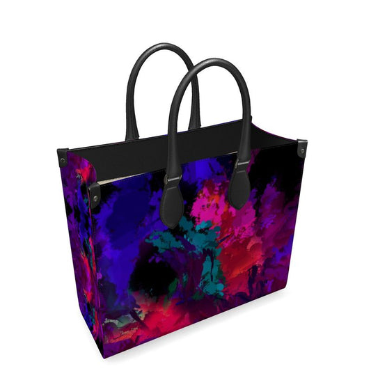 "Chromatic Release" Leather Shopper Bag