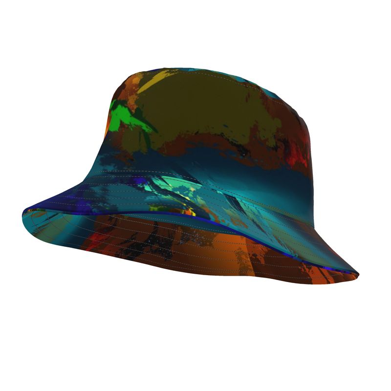 "Subtle Rainbow Color Explosion" Custom Narrow Brim Bucket Hat