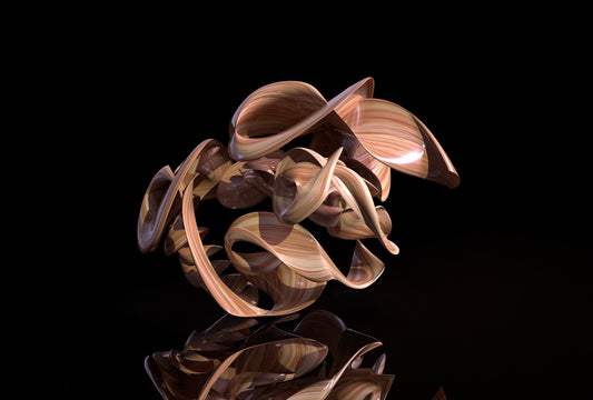 Abstract  Wooden Ribbon Sculpture