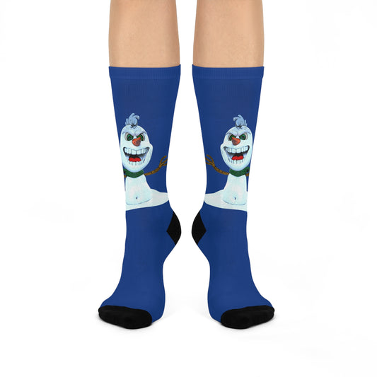 Crazy Snowman Cushioned Crew Socks