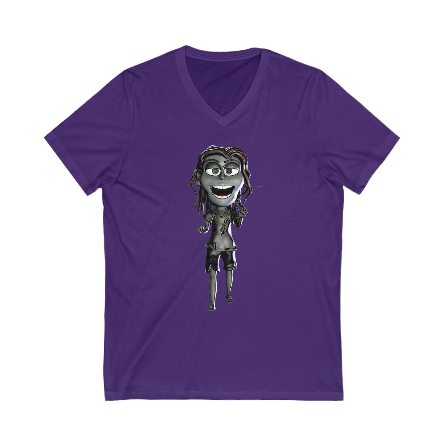 Zoe the Zombie Short Sleeve V-Neck Tee