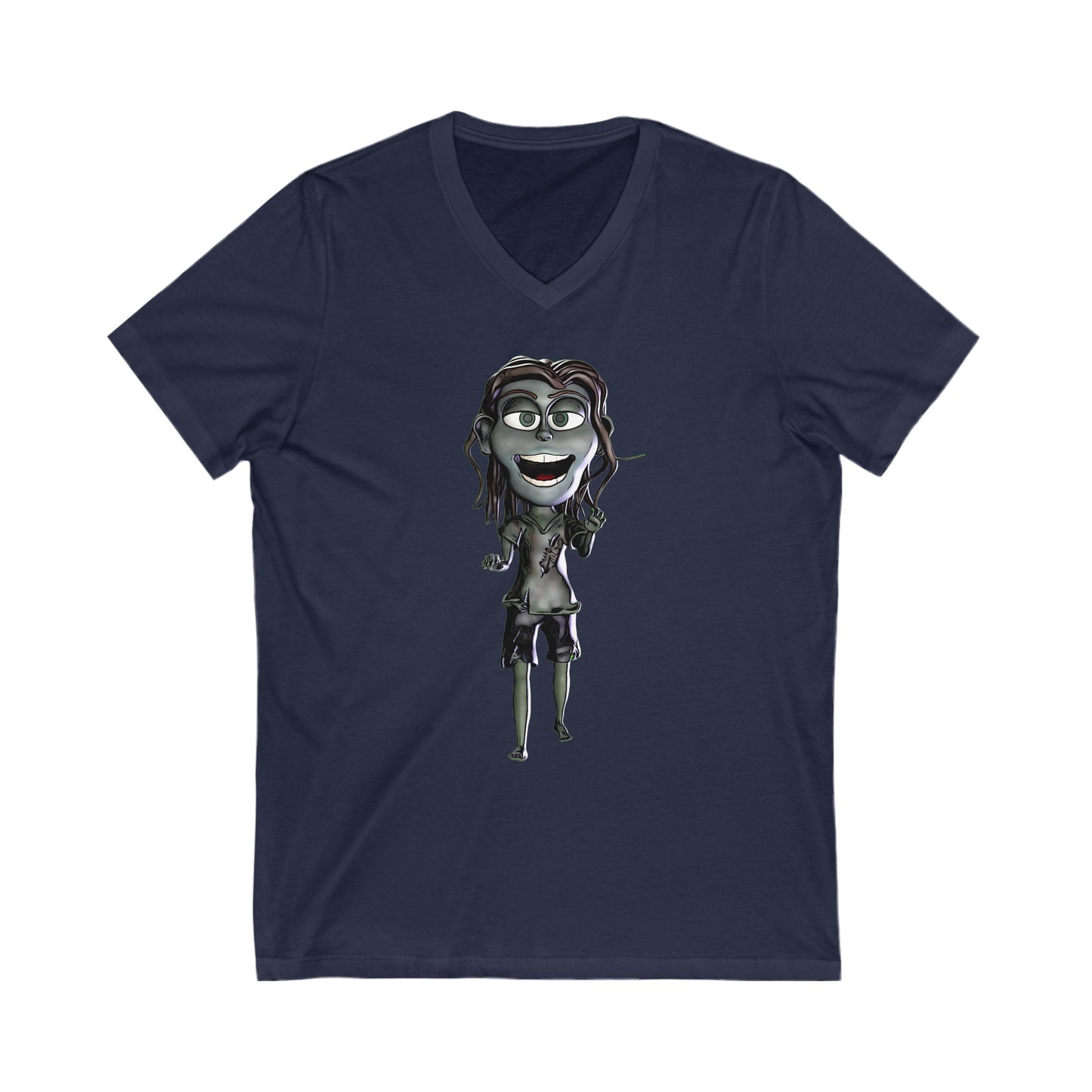 Zoe the Zombie Short Sleeve V-Neck Tee