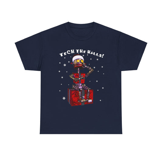 Tech the Halls! Unisex Heavy Cotton Tee - Navy / S - T-Shirt