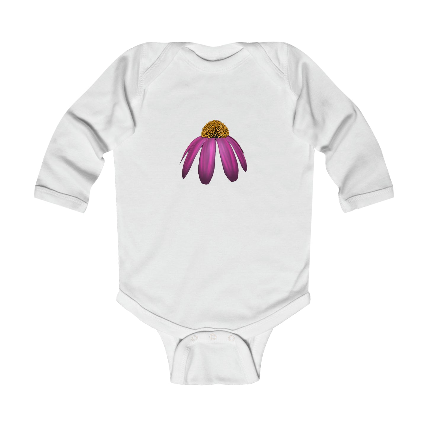 Echinacea Purple Coneflower Infant Long Sleeve Bodysuit