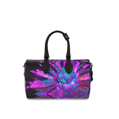 Small "Dazzling Dahlias" Nappa Leather Duffle Bag