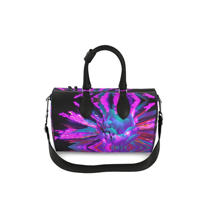 Small "Dazzling Dahlias" Nappa Leather Duffle Bag