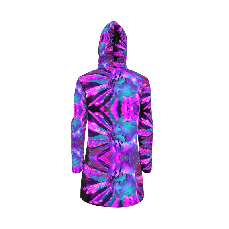 " Dazzling Dahlias" Women's Breathable Hooded Rain Jacket