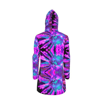 " Dazzling Dahlias" Women's Breathable Hooded Rain Jacket