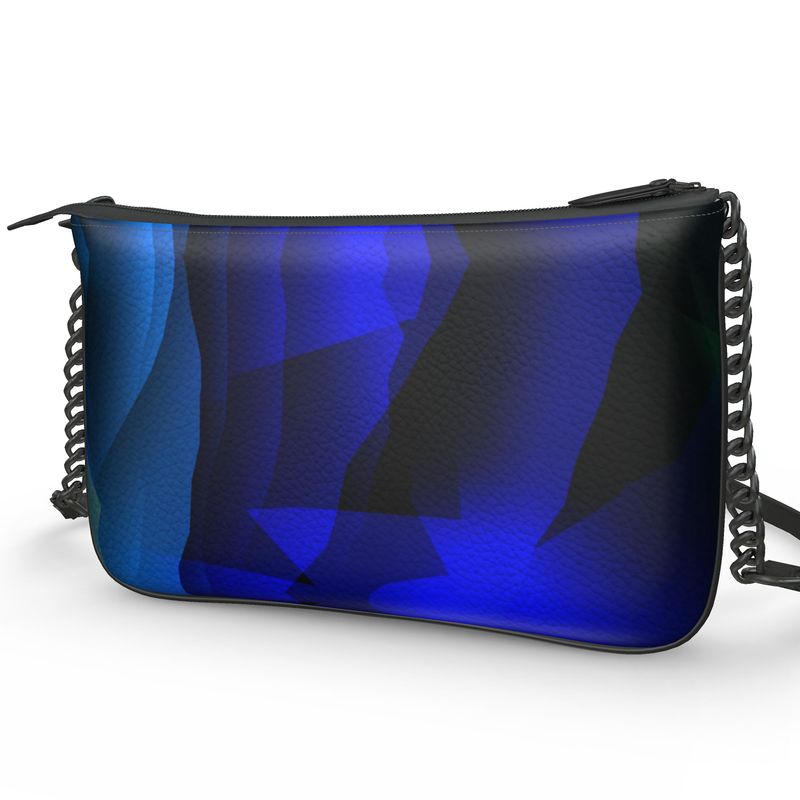 "Labradorite" Smooth Nappa Leather Pochette Double Zip Bag