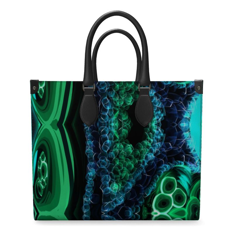 Large "Malachite" Smooth Nappa Leather Shopper Bag