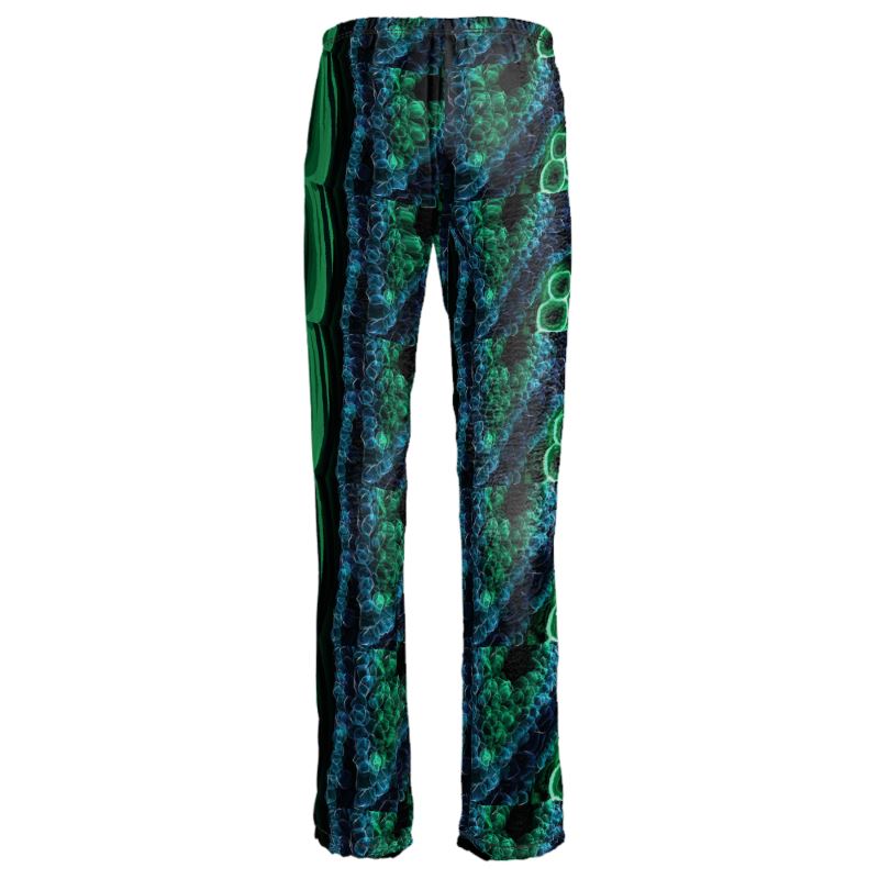 Womens "Malachite" Poly Satin Trousers