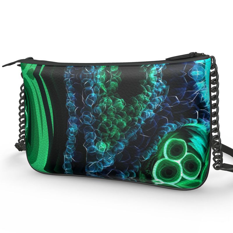 "Malachite" Pochette Double Zip Bag