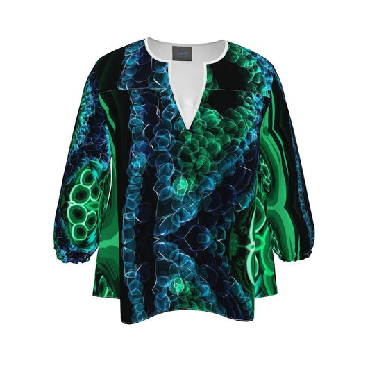 " Malachite" Womens Smooth Crepe Blouse