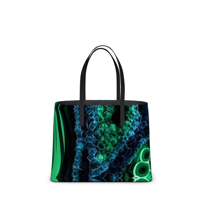 Large "Malachite" Smooth Napa Leather Kika Tote