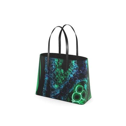 Large "Malachite" Smooth Napa Leather Kika Tote