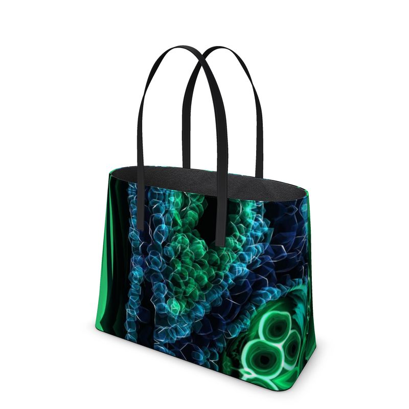 Large "Malachite" Smooth Napa Leather Kika Tote