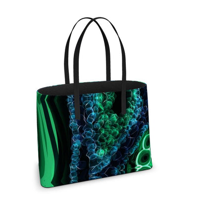 Large "Malachite" Smooth Napa Leather Kika Tote