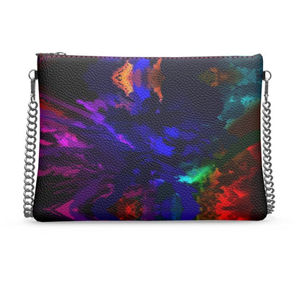 "Rainbow Color Explosion" Custom Crossbody Bag With Chain