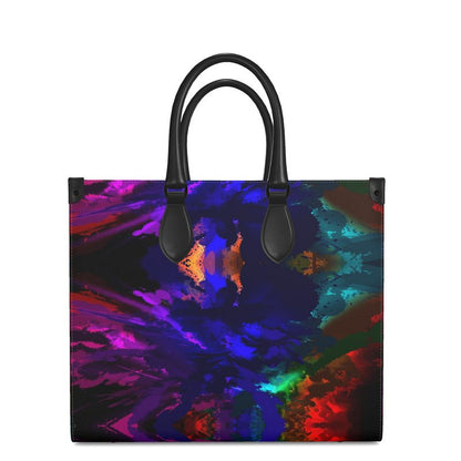 Large "Rainbow Color Explosion" Smooth Nappa Leather Shopper Bag