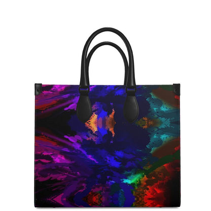 Large "Rainbow Color Explosion" Smooth Nappa Leather Shopper Bag