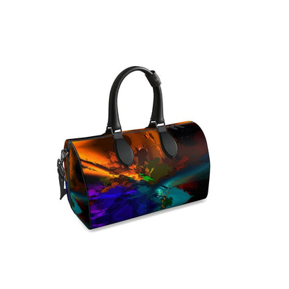 Small "Subtle Rainbow Color Explosion" Nappa Leather Duffle Bag