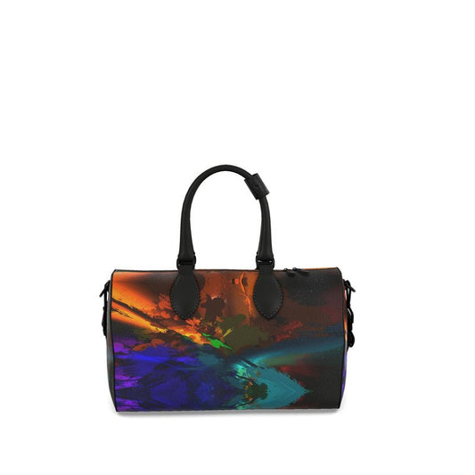 Small "Subtle Rainbow Color Explosion" Nappa Leather Duffle Bag