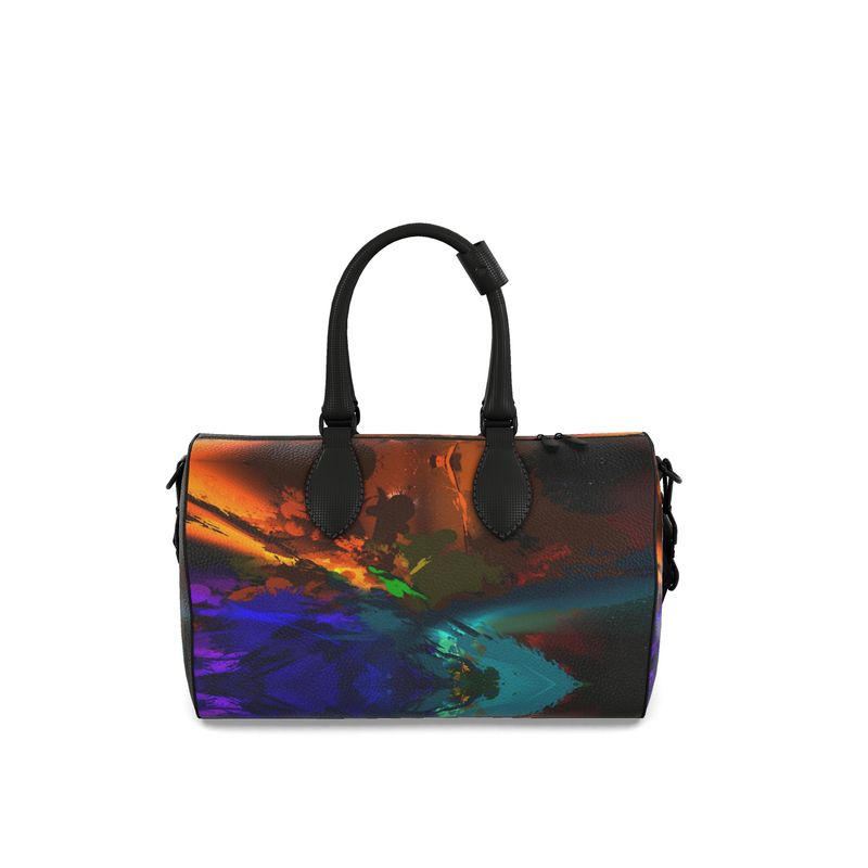 Small "Subtle Rainbow Color Explosion" Nappa Leather Duffle Bag