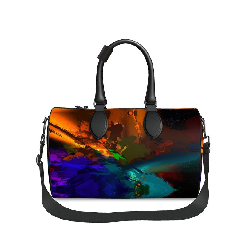 Small "Subtle Rainbow Color Explosion" Nappa Leather Duffle Bag