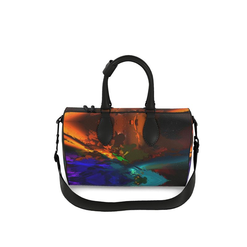 Small "Subtle Rainbow Color Explosion" Nappa Leather Duffle Bag