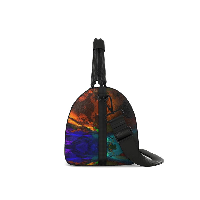 Small "Subtle Rainbow Color Explosion" Nappa Leather Duffle Bag