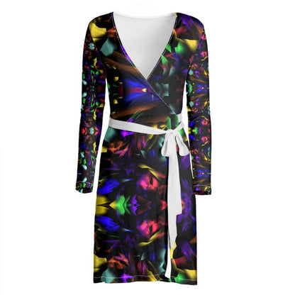 "Virgin Rainbow Opal" Wrap Dress